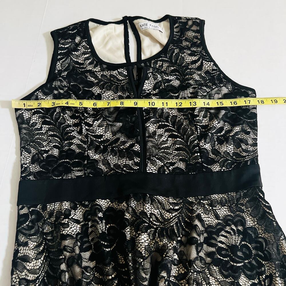 Kate Kasin Lace Sleeveless Fit And Flare Dress Size L Large Black - Picture 5 of 7